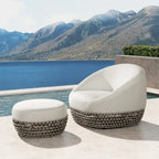 Fauteuil de jardin Willow 35,5 en tissu tressé avec repose-pieds