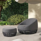 Fauteuil de jardin Willow 35,5 en tissu tressé avec repose-pieds