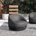 Fauteuil de jardin Willow 35,5 en tissu tressé avec repose-pieds