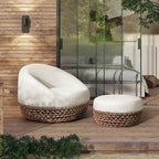 Fauteuil de jardin Willow 35,5 en tissu tressé avec repose-pieds