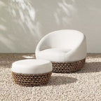 Fauteuil de jardin Willow 35,5 en tissu tressé avec repose-pieds