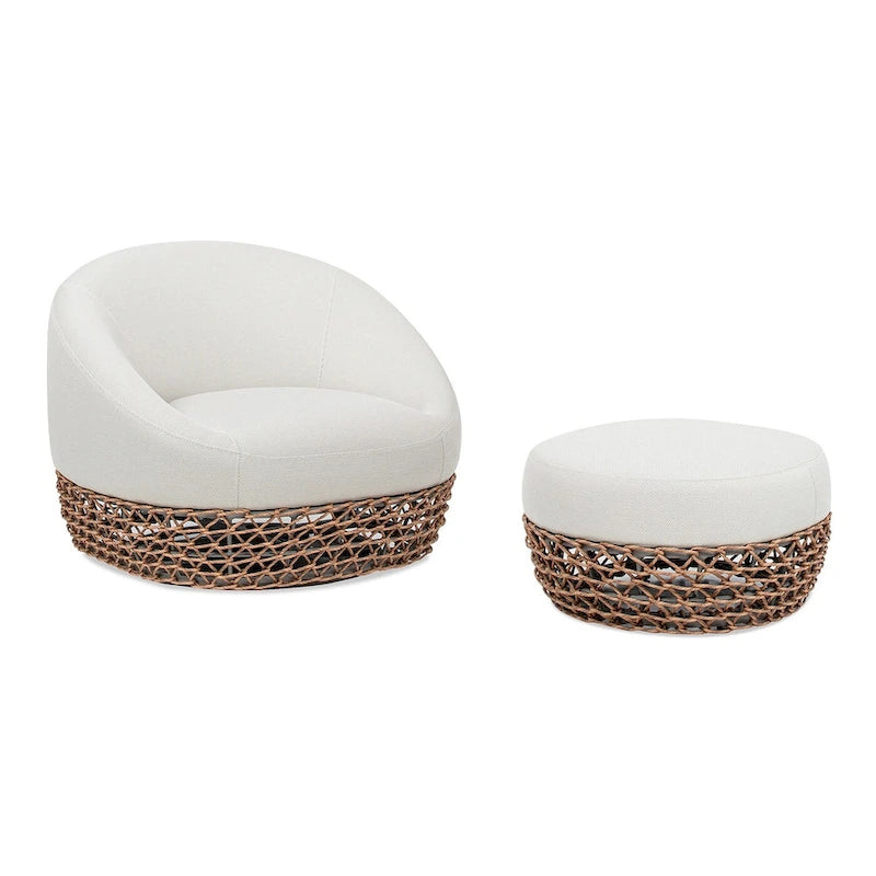 Fauteuil de jardin Willow 35,5 en tissu tressé avec repose-pieds