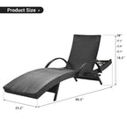 80 Chaises longues d'extérieur en osier, lot de 2