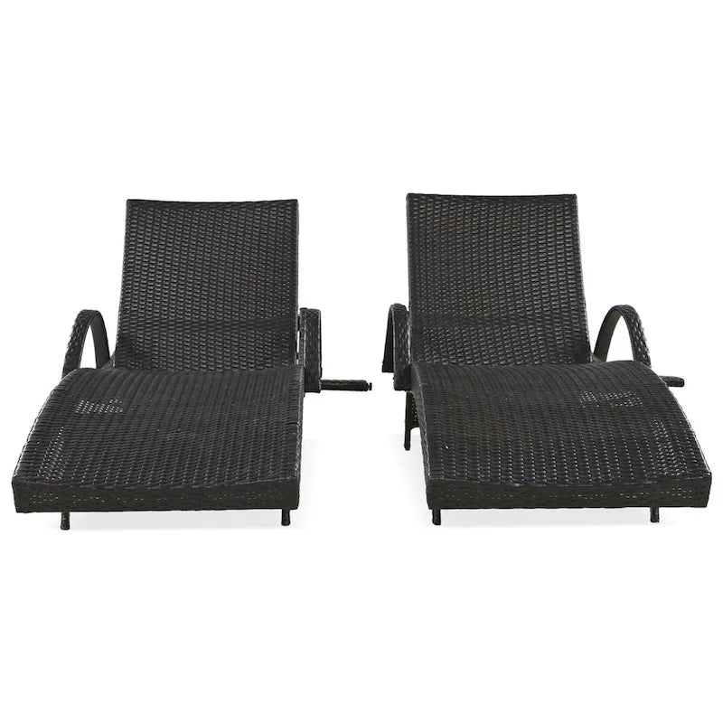 80 Chaises longues d'extérieur en osier, lot de 2
