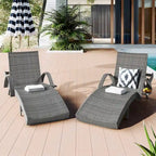 80 Chaises longues d'extérieur en osier, lot de 2
