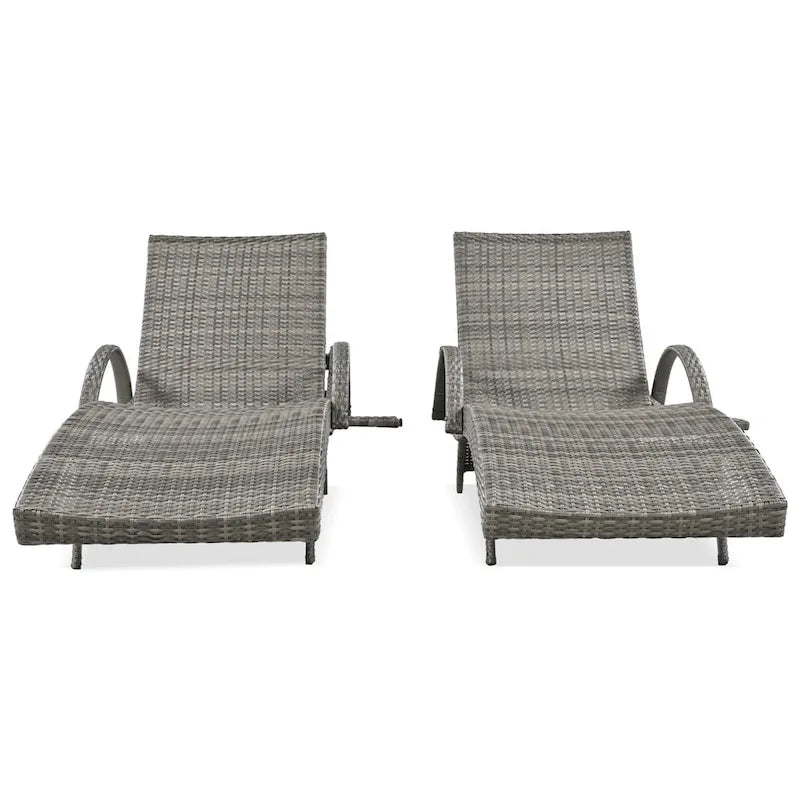 80 Chaises longues d'extérieur en osier, lot de 2
