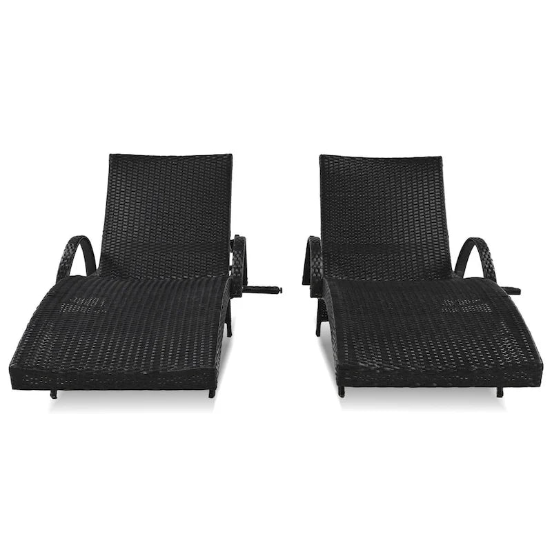 80 Chaises longues d'extérieur en osier, lot de 2