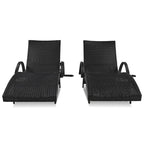 80 Chaises longues d'extérieur en osier, lot de 2