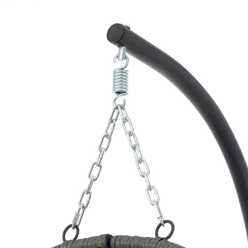 Fauteuil suspendu œuf avec support, balancelle d'intérieur/extérieur, fauteuil suspendu en osier pour terrasse, fauteuil suspendu en osier avec support