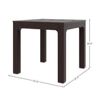 Table de patio d'extérieur Solara, couleur wengé marron