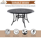 Ensemble de salle à manger d'extérieur 5 pièces en aluminium moulé avec table et chaises