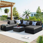8-Piece Outdoor Wicker Reversible Patio Sectional Sofa with Cushions