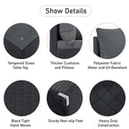 Canapé d'angle réversible en résine tressée 8 pièces pour terrasse avec coussins