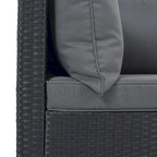 Canapé d'angle réversible en résine tressée 8 pièces pour terrasse avec coussins