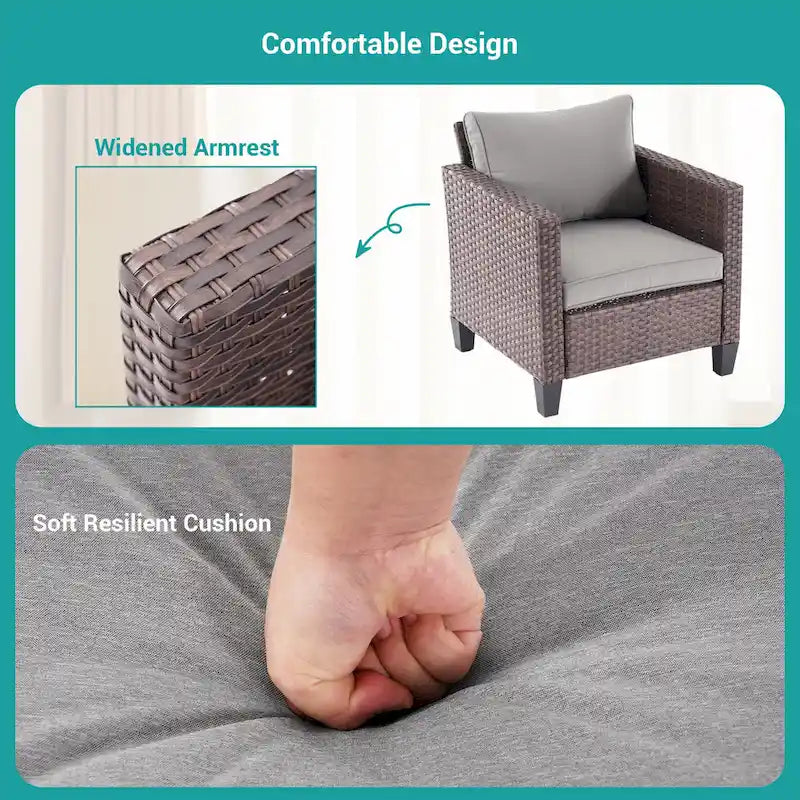 Ensemble de canapé d'extérieur BONOSUKI 2 pièces en rotin marron