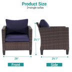 Ensemble de canapé d'extérieur BONOSUKI 2 pièces en rotin marron
