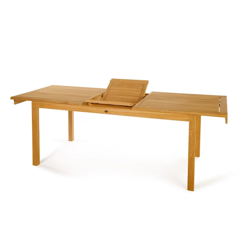 Table de salle à manger extensible en teck Foster rectangulaire 71/91 x 36