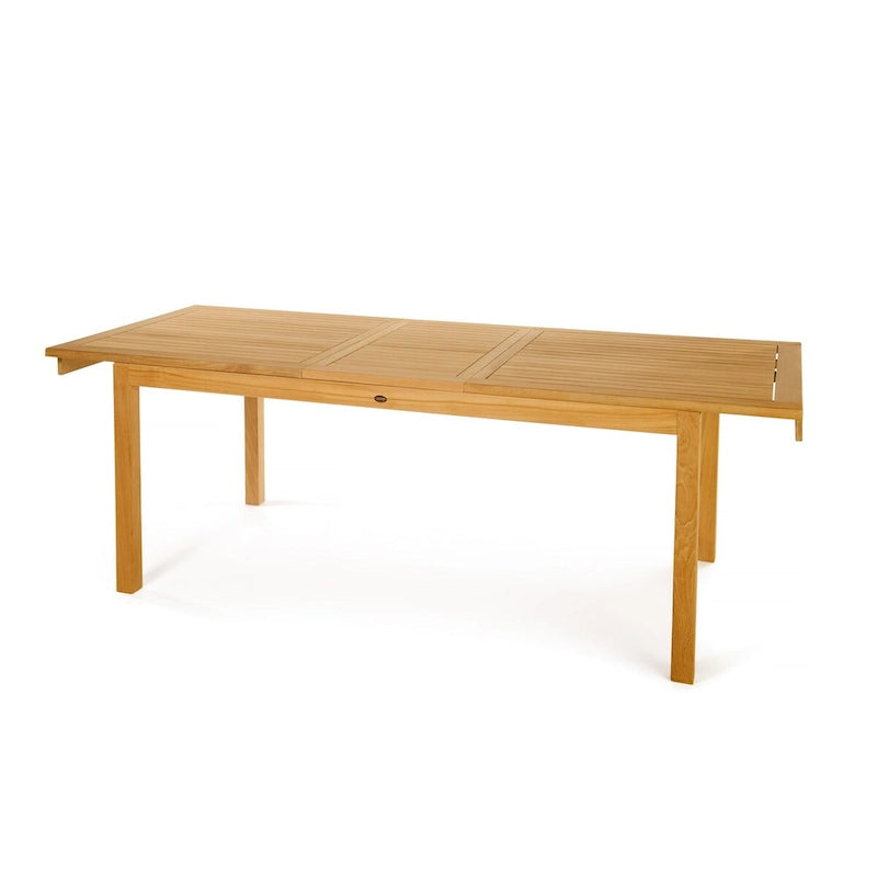 Table de salle à manger extensible en teck Foster rectangulaire 71/91 x 36