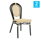 Lot de 2 chaises Paris commerciales tout temps avec structure métallique - Non applicable
