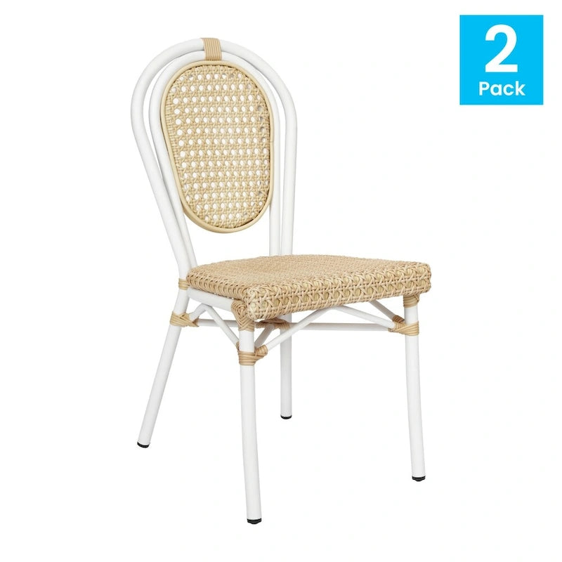 Lot de 2 chaises Paris commerciales tout temps avec structure métallique - Non applicable