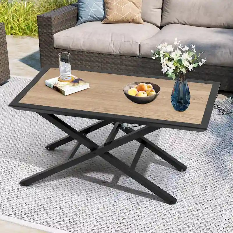 Table basse/thé d'extérieur en aluminium à hauteur réglable