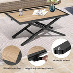 Table basse/thé d'extérieur en aluminium à hauteur réglable