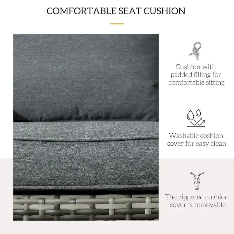 Fauteuil Adirondack en osier pour patio, fauteuil de foyer en rotin résistant aux intempéries, coussins moelleux, dossier haut et incurvé et accoudoirs