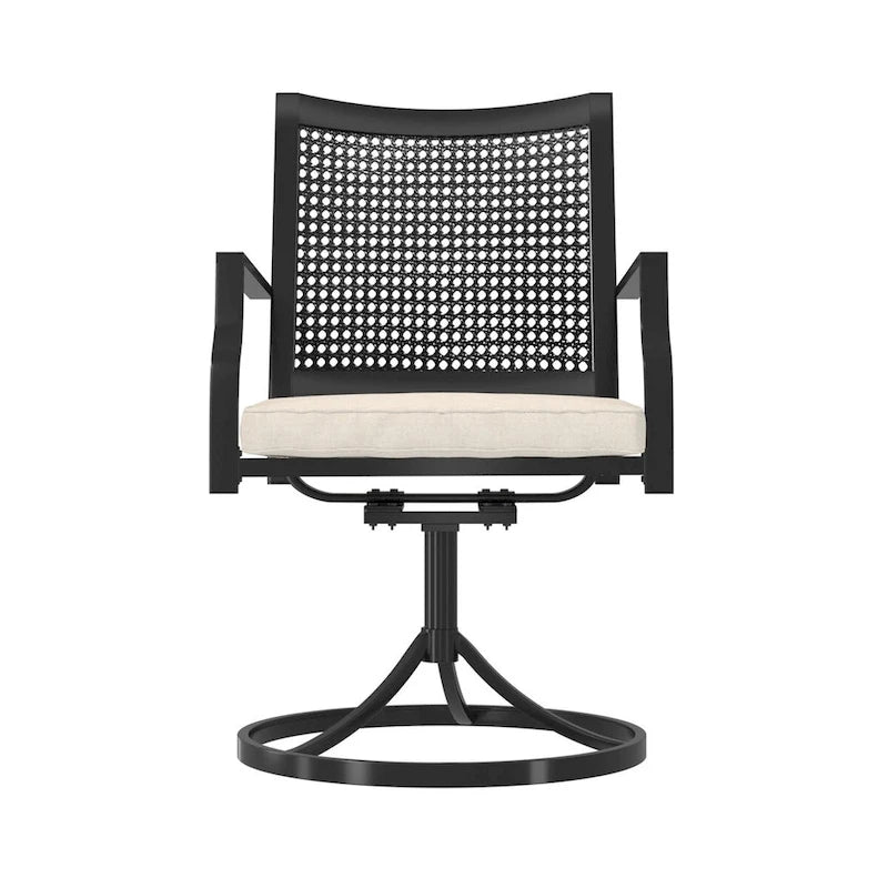 Chaises de salle à manger pivotantes en tissu Textilène et structure en fer (lot de 2)