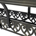 Table rectangulaire élégante en aluminium moulé ajouré, finition bronze antique (71).