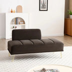 Banc de lit moderne de 143 cm de large, canapé 2 places en velours gris, pouf d'entrée