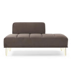 Banc de lit moderne de 143 cm de large, canapé 2 places en velours gris, pouf d'entrée