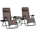 Ensemble fauteuil Gravity avec table d'appoint, fauteuil inclinable pliant avec porte-gobelets et coussins, chaise longue réglable