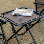 Ensemble fauteuil Gravity avec table d'appoint, fauteuil inclinable pliant avec porte-gobelets et coussins, chaise longue réglable