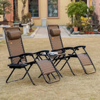 Ensemble fauteuil Gravity avec table d'appoint, fauteuil inclinable pliant avec porte-gobelets et coussins, chaise longue réglable