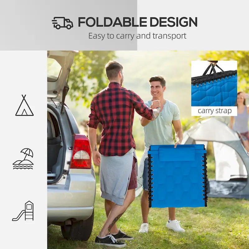 Ensemble de chaise longue pliante avec dossier inclinable à 5 positions, fauteuil de bronzage avec assise rembourrée, poche latérale et appui-tête