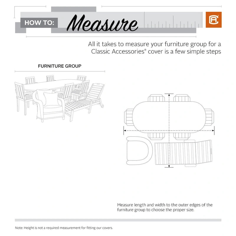 Housse intégrale pour ensemble de conversation/mobilier de patio à usage général Classic Accessories Veranda