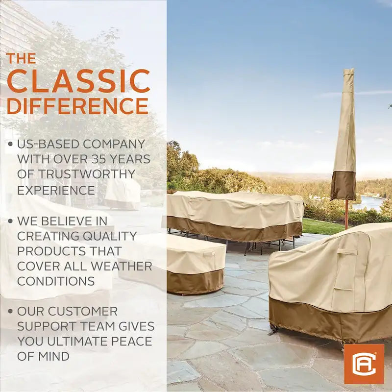 Housse intégrale pour ensemble de conversation/mobilier de patio à usage général Classic Accessories Veranda