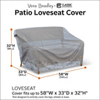 Housse de canapé deux places imperméable Vera Bradley par Classic Accessories, 147 x 84 x 81 cm, motif Toile Forêt Tropicale Gris