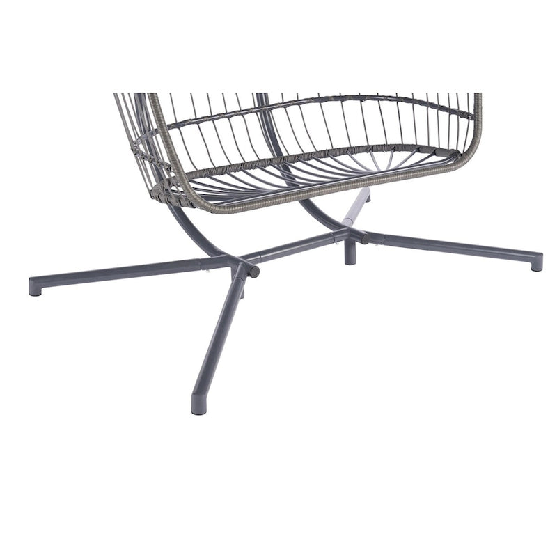 Fauteuil suspendu d'extérieur en rotin pour 2 personnes, style œuf, pour terrasse.