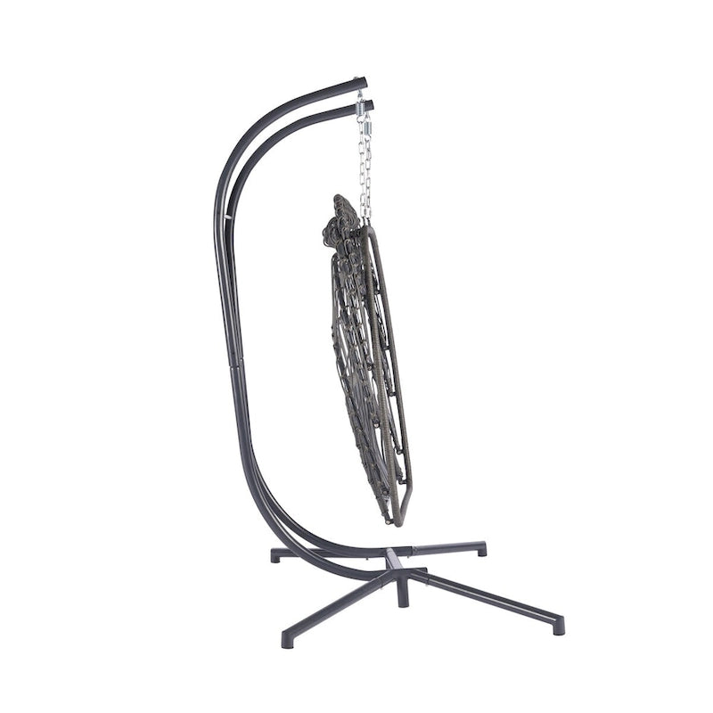 Fauteuil suspendu d'extérieur en rotin pour 2 personnes, style œuf, pour terrasse.