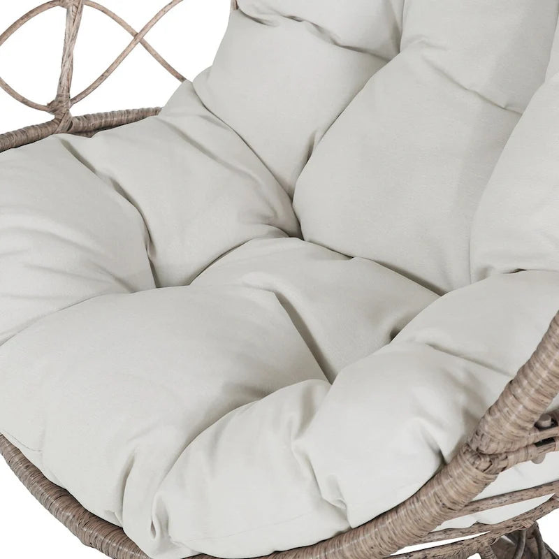 Fauteuil œuf en osier, panier nid, chaise longue d'intérieur/extérieur pour terrasse