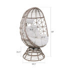 Fauteuil œuf en osier, panier nid, chaise longue d'intérieur/extérieur pour terrasse