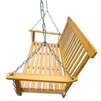 Balançoire de porche avec accoudoirs, banc-balançoire en bois avec chaînes de suspension, pour terrasse, jardin, porche, cour arrière