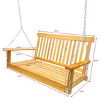 Balançoire de porche avec accoudoirs, banc-balançoire en bois avec chaînes de suspension, pour terrasse, jardin, porche, cour arrière