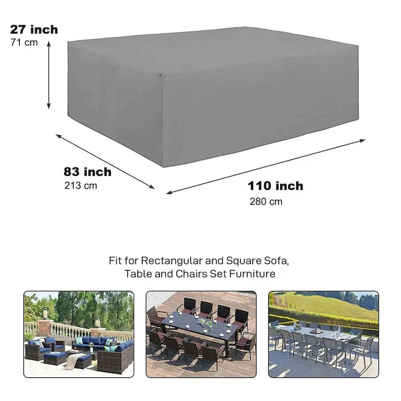 Housse de protection extérieure robuste, imperméable et anti-UV pour canapé d'angle