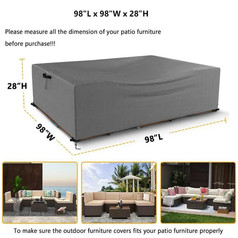 Housse de protection extérieure robuste, imperméable et anti-UV pour canapé d'angle