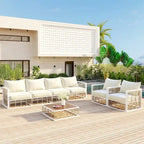 Ensemble de canapés d'angle pour patio, ensemble de mobilier de jardin, 7 pièces