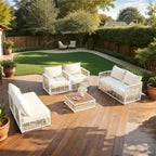 Ensemble de canapés d'angle pour patio, ensemble de mobilier de jardin, 7 pièces