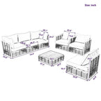 Ensemble de canapés d'angle pour patio, ensemble de mobilier de jardin, 7 pièces
