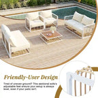 Ensemble de canapés d'angle pour patio, ensemble de mobilier de jardin, 7 pièces